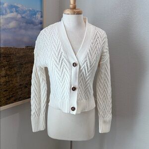 Abercrombie & Fitch Cream Button-Up Cardigan